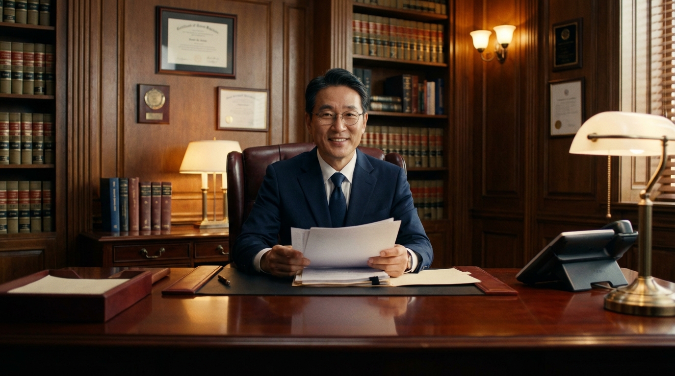 정진 법률사무소 변호사가 의뢰인과 상담하는 모습
